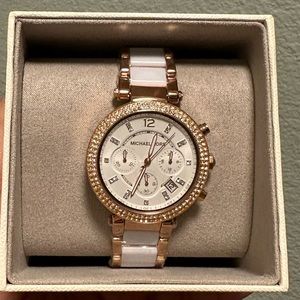 NWB-Women's Parker Chronograph Two-Tone Stainless Steel Bracelet Watch 39mm